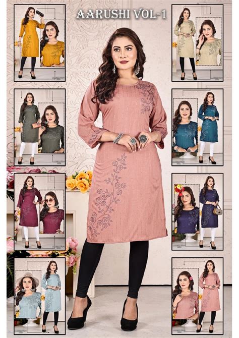 Trendy Aarushi Vol 1 Siroski Worked Daily Wear Kurti Collection