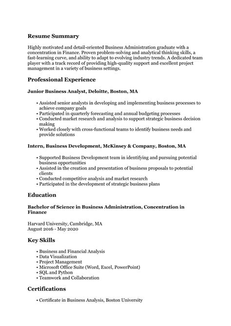 Business Resume Examples 的图像结果