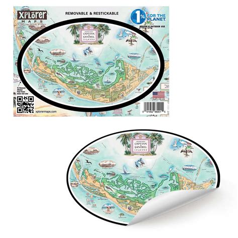 Florida's Sanibel & Captiva Islands Map Sticker - Xplorer Maps ...