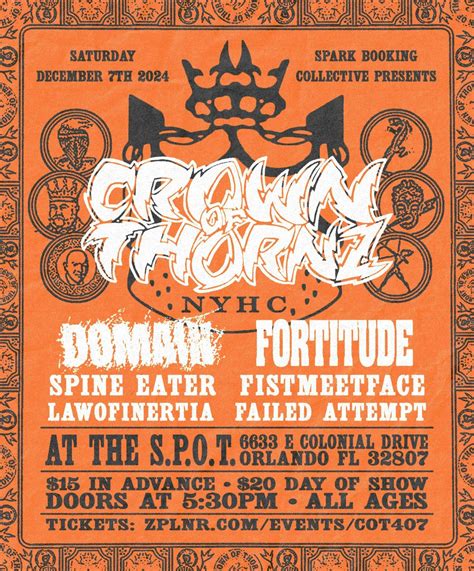 Crown of Thornz, Domain, Fortitude, Spine Eater, & more at The S.P.O.T ...
