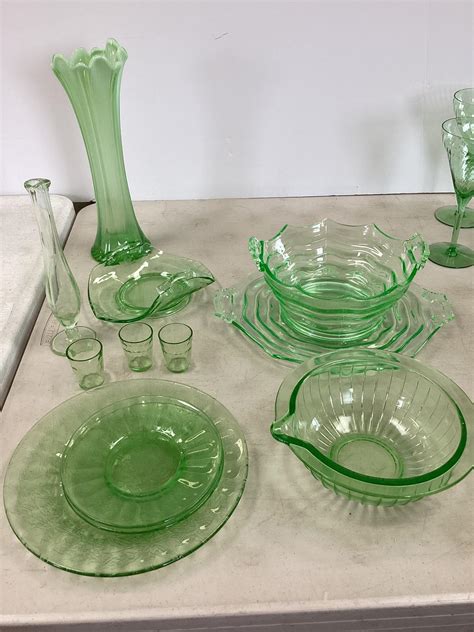 Green Depression Glassware