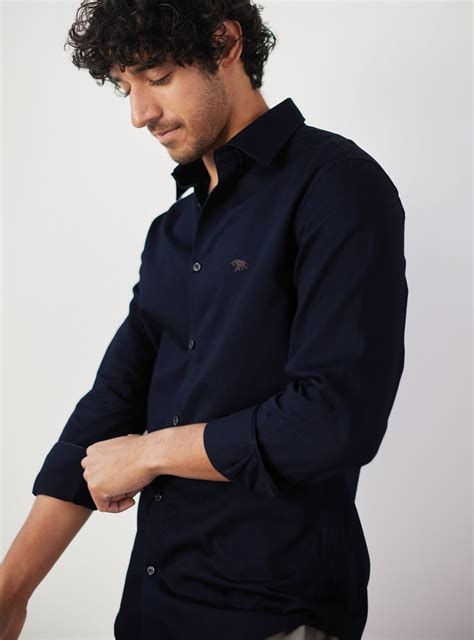 Buy Dark Blueberry Shirt | Semi formal Indigo Solids Shirts for Men ...