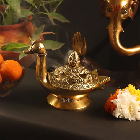 Buy Brass Superfine Swan Shaped dhoopdani loban burner - Budhshiv.com
