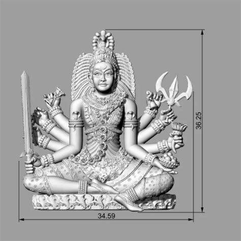 Divine Durga 3D Model for Printing