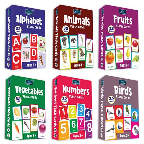 Buy Flash Cards - Set of 6 Flash Cards for Kids - Alphabet, Numbers ...