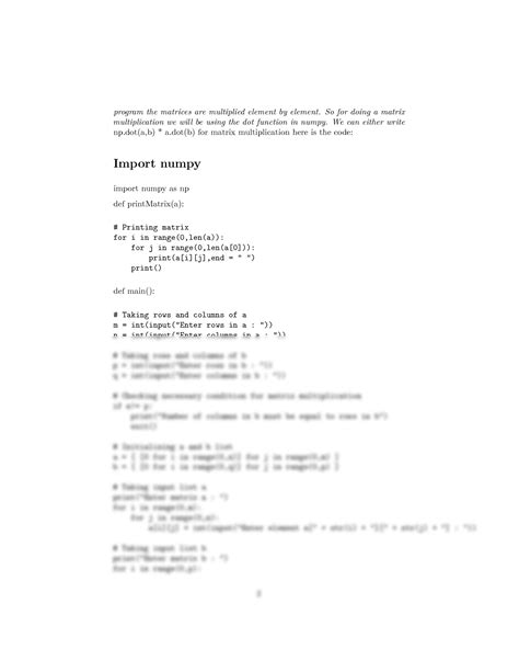 Image result for Matrix Multiplication in Python by Numpy
