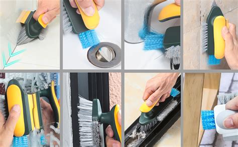 KBZONE Tile Grout Cleaner Brush 4 in 1 with Squeegee,Bathroom Cleaning ...