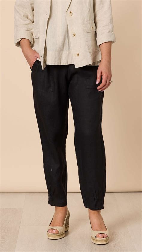 Sarah Linen Pant - Black – The Wardrobe