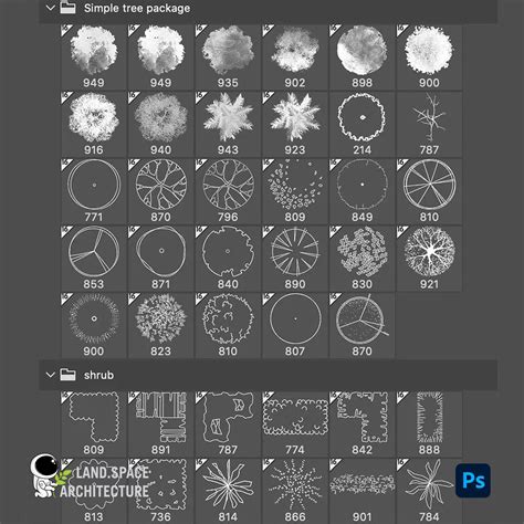 Photoshop tree and shrub brushes set (.abr) – LandSpace Architecture
