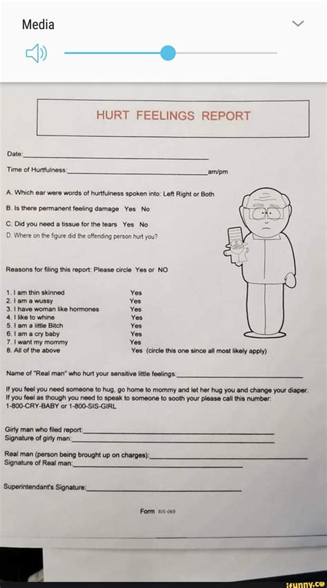Hurt Feelings Report Template