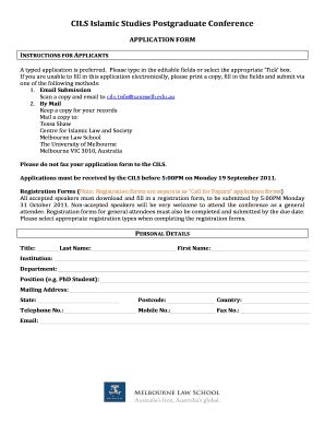 Fillable Online intranet law unimelb edu CALL FOR PAPERS - Law Staff ...