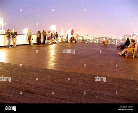 Queen mary decks ships night Stock Photo - Alamy