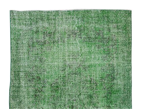 6.2x10 Ft Turkish Handmade Vintage Wool Rug, Modern Green Carpet, Floor ...