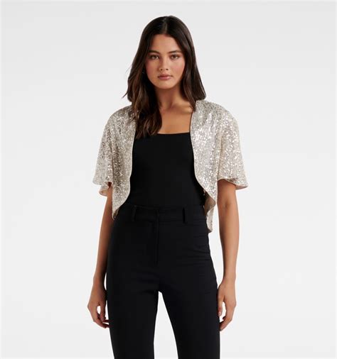 Buy Champagne Selena Sequin Short Cape at Forever New