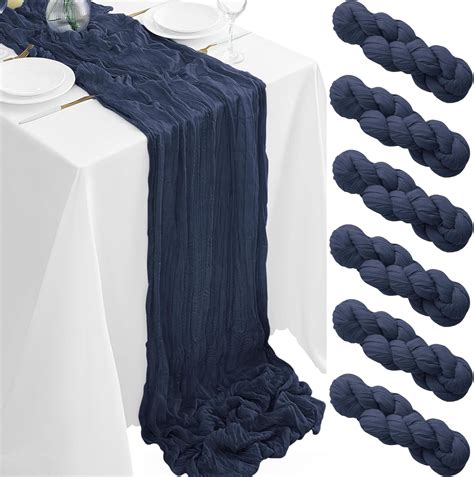 Amazon.com: 6Pack Navy Blue Cheesecloth Table Runner 35x120Inch Gauze ...