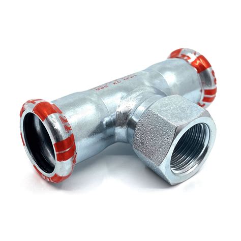 Tee rosca Hembra 42 x 3/4" x 42 mm Press Fittings perfil M acero al ...