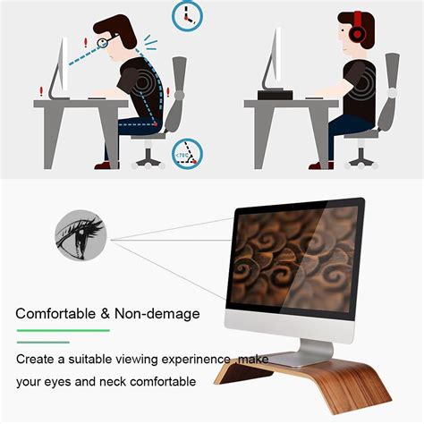 Samdi Computer Monitor Stand, Wood Laptop Stand Save India | Ubuy