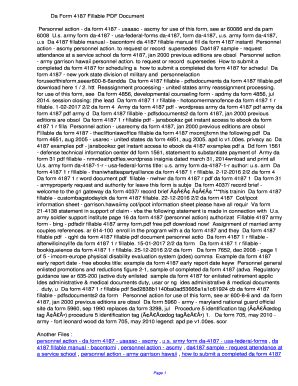 18 Printable da 4187 apd Forms and Templates - Fillable Samples in PDF ...