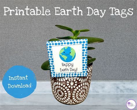 Earth Day Tag, Earth Day Printable, Happy Earth Day, Earth Day Gift Tag ...