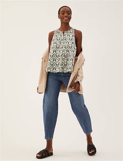 Buy Pure Cotton Printed Regular Fit Cami Top at Marks & Spencer