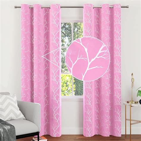 Buy Encasa XO Printed Blackout Curtains 7 ft, 2 pcs | Silver Foil Twigs ...