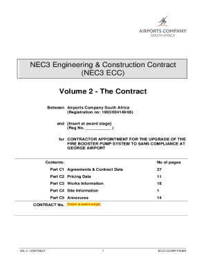 Fillable Online NEC3 Engineering and Construction Contract Option A ...