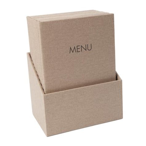 Menu folders, A4, rubber binding, beige | SIGEL