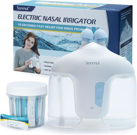 Amazon.com: Sonmol Electric Nasal Irrigation System with 50 Salt Packets Nose Wash Deep Cleaning ...