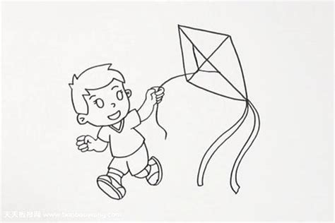 小孩放风筝的简笔画 简笔画图片大全-蒲城教育文学网