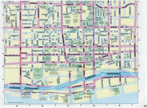 Large detailed tourist map of downtown of Toronto city | Vidiani.com | Maps of all countries in ...