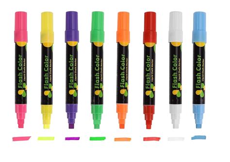 HASTHIP® 8 Colors 6mm Marker Pens, Non-Toxic Liquid Ink Neon Pens, Not ...