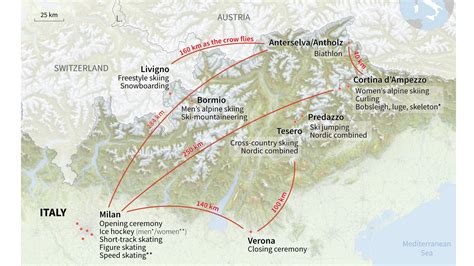 2026 Milan Cortina Olympic venues: city arenas, scenic mountains ...