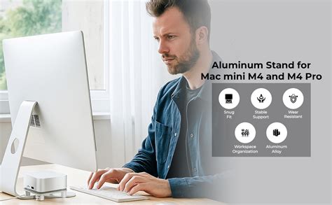 ZORBES Aluminum Stand for Mac mini M4 & M4 Pro, Cooling Desktop Stand ...