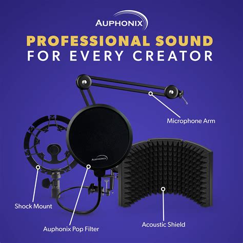 Auphonix Pro Microphone Shock Mount - Mic Holder Compatible w/Blue Yeti ...