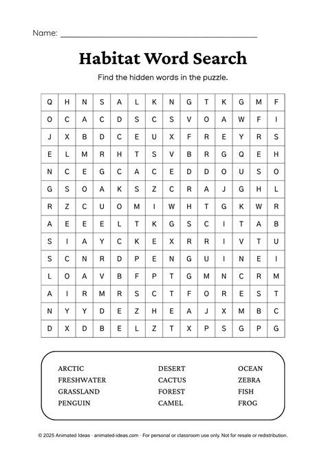 Habitats of Living Things Worksheets - Animated Ideas