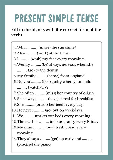 Image result for Present Simple Easy Exercises