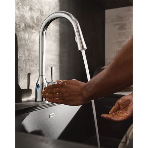 Moen Adler Chrome Single Handle Touchless Pull-down Kitchen Faucet with ...