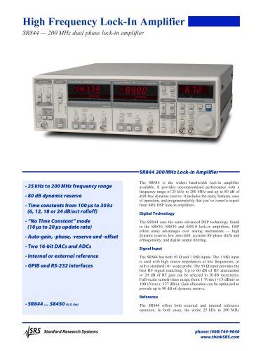 SR760/770 FFT Spectrum Analyzers - Stanford Research Systems - PDF ...