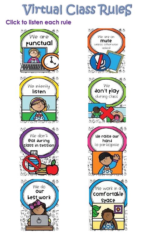 Image result for Virtual Class Rules Elementary