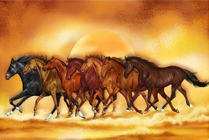 7 Horse Wall Poster | 7 Horse Poster | Lucky Seven Horses Running Vastu ...