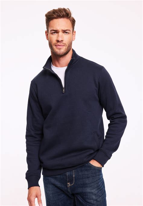 Mens Navy Quarter Zip Jumper | Peacocks