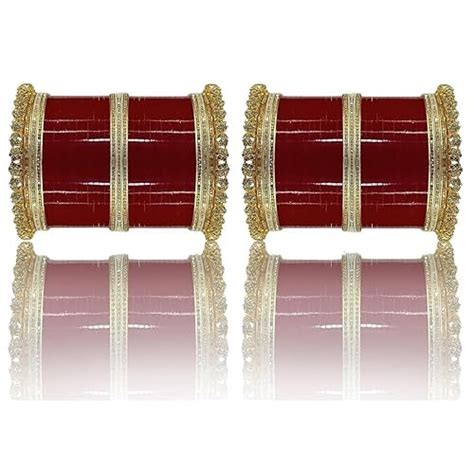 Buy VKAT Women's Traditional Handcrafted Bridal Chuda Bangles Set for ...