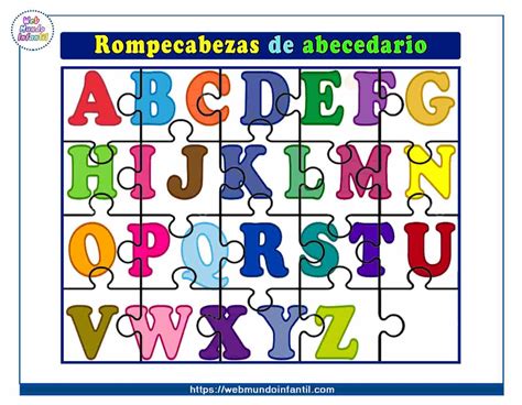Rompecabezas de las letras del abecedario completo para imprimir