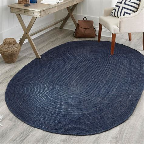 Unique Loom Braided Jute Collection Area Rug - Dhaka (3' 3" x 5' 1 ...