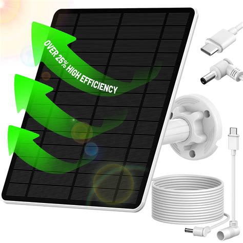 Solar Panel for Ring Camera, Ring Camera Solar Panel with USB-C & DC ...