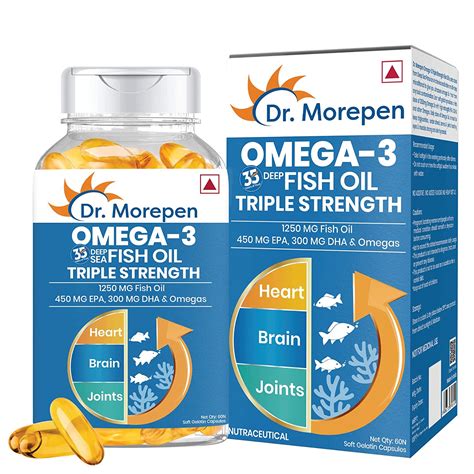 DR. MOREPEN 1250mg Omega 3 Fish Oil, Triple Strength - 900 mg - 60 Sof ...