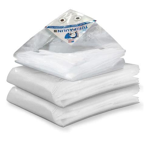 TUFFPAULIN 12FT X 6FT 150 GSM Transparent Heavy Duty Tarpaulin Tirpal ...