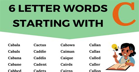 1600+ Useful 6 Letter Words Starting with C in English • 7ESL