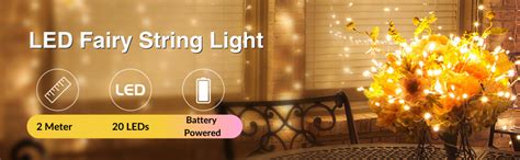 Buy MANSAA M32 Coin Cell LED String Light | 2 Meter 20 LEDs | Yellow ...