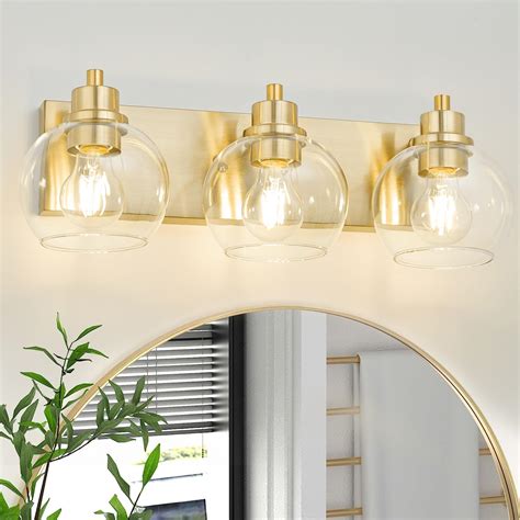 Tuscarora Gold Bathroom Light, Gold Vanity Light 3 Light Bathroom ...